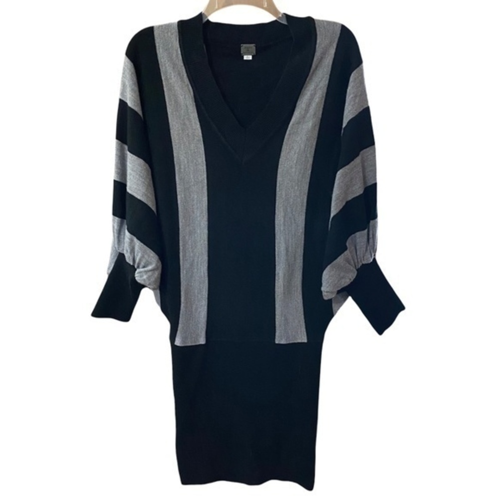 Poof Knit Stripped Dress Large